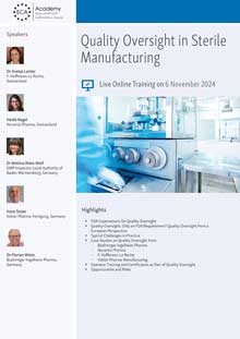 Quality Oversight in Sterile Manufacturing - Live Online Training