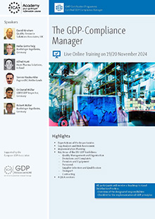The GDP-Compliance Manager - Live Online Training