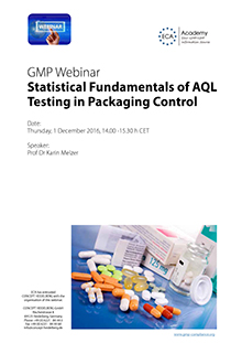 GMP Webinar: Statistical Fundamentals of AQL Testing in Packaging Control