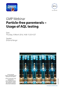 GMP Webinar: Particle-free parenterals – Usage of AQL testing